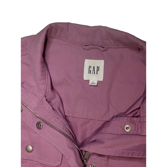 GAP Lilac Utility Jacket - Button Front Shirt Jacket with Pockets - Picture 6 of 8